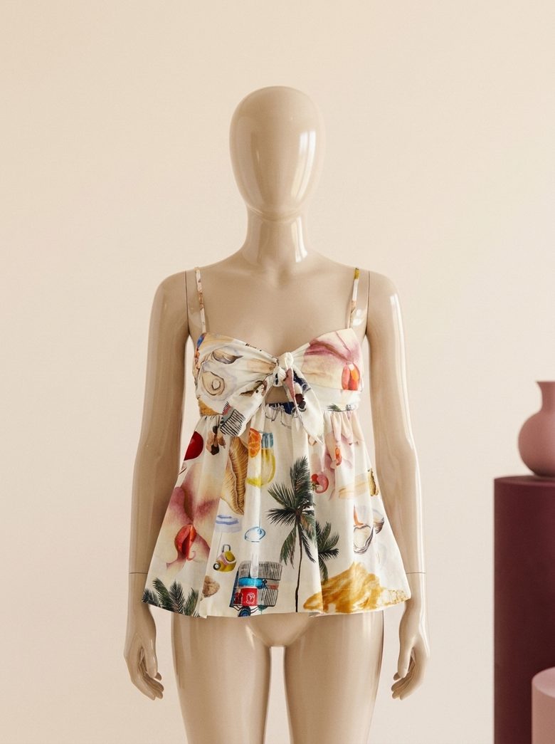 Blusa de alcinha estampada